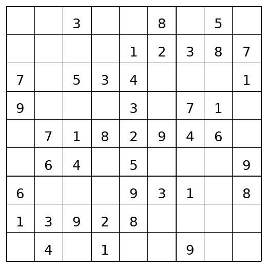 Easy Sudoku puzzle preview