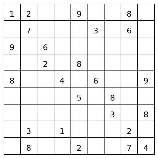 Hard Sudoku puzzle preview