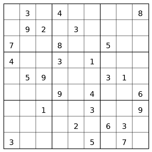 Hard Sudoku Puzzle 10 preview