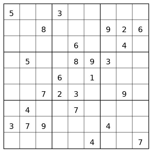 Hard Sudoku Puzzle 92 preview