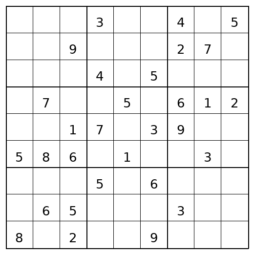 Hard Sudoku Puzzle 100 preview