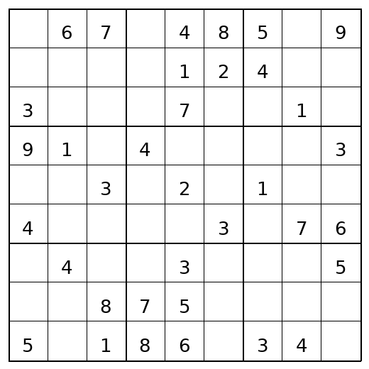 Medium Sudoku puzzle preview